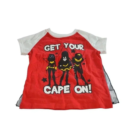 DC Super Hero Girls "Get Your Cape On!" T-Shirt With Cape X-Small - Picture 1 of 7